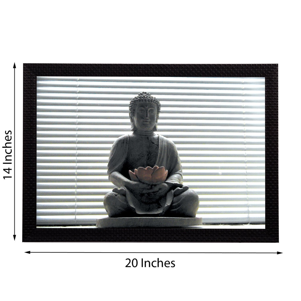 Peaceful Grey Lord Buddha Satin Matt Texture UV Art Painting Kafalo