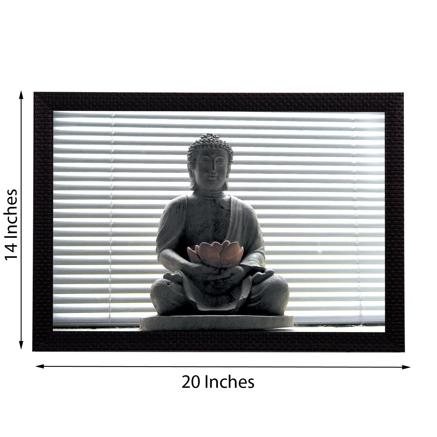 Peaceful Grey Lord Buddha Satin Matt Texture UV Art Painting Kafalo