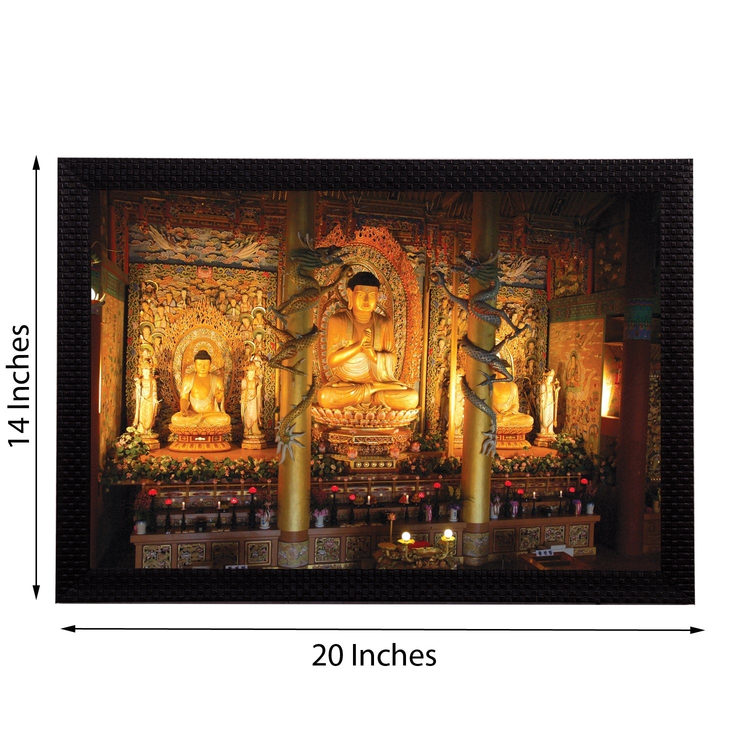 Glowing Lord Buddha Satin Matt Texture UV Art Painting Kafalo