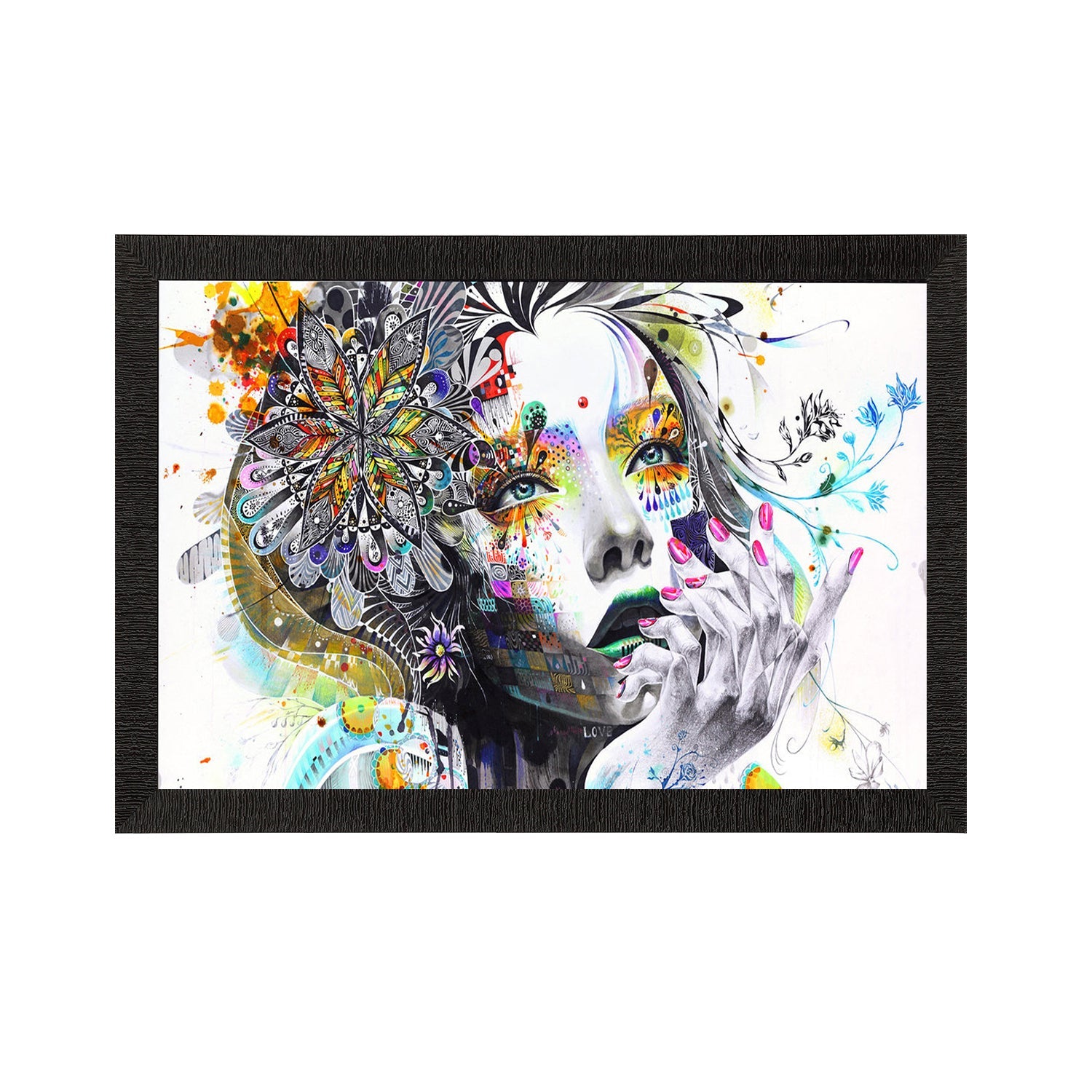 Abstract Face Satin Matt Texture UV Art Painting Kafalo