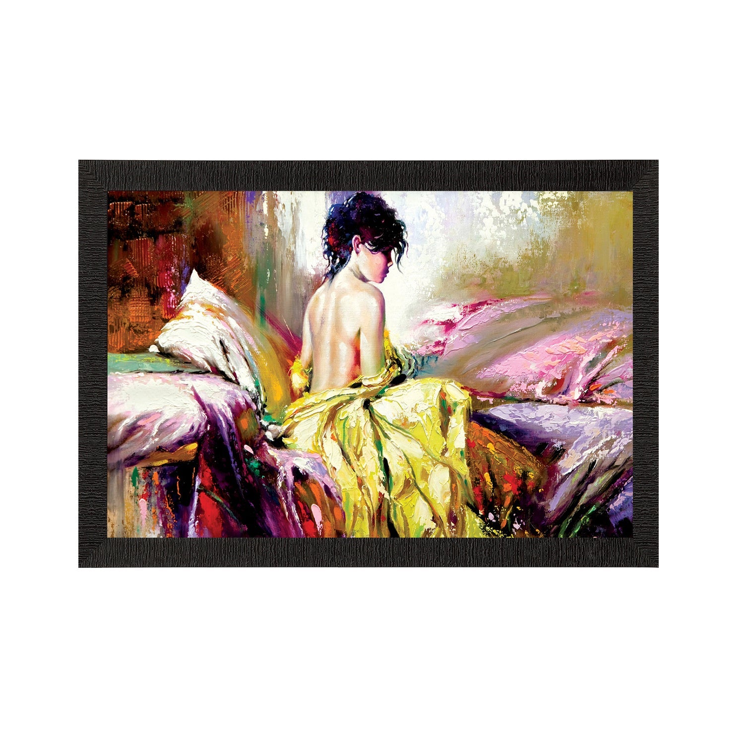 Beautiful Lady Satin Matt Texture UV Art Painting Kafalo