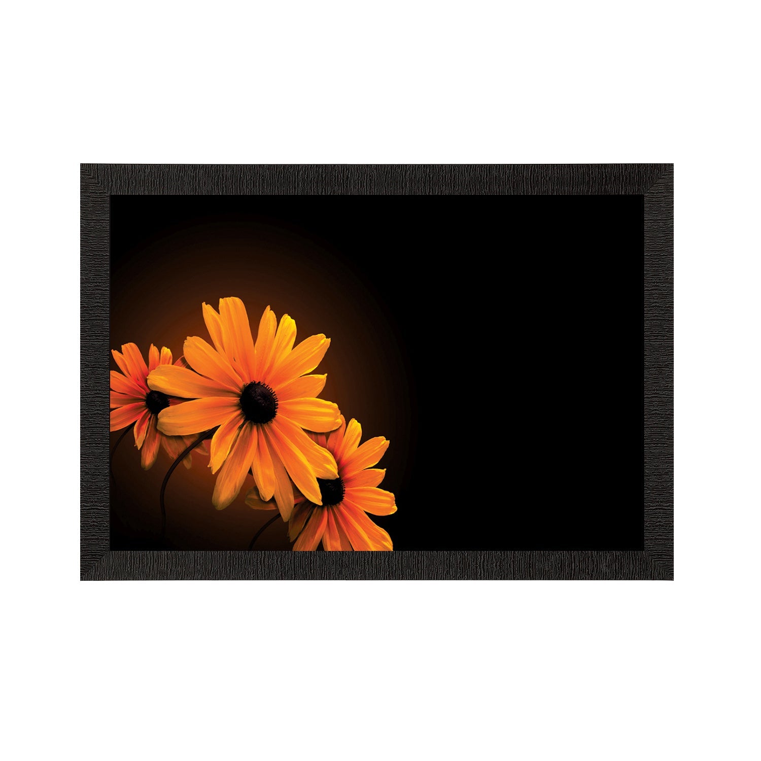 Sunflower In Dark Satin Matt Texture UV Art Painting Kafalo