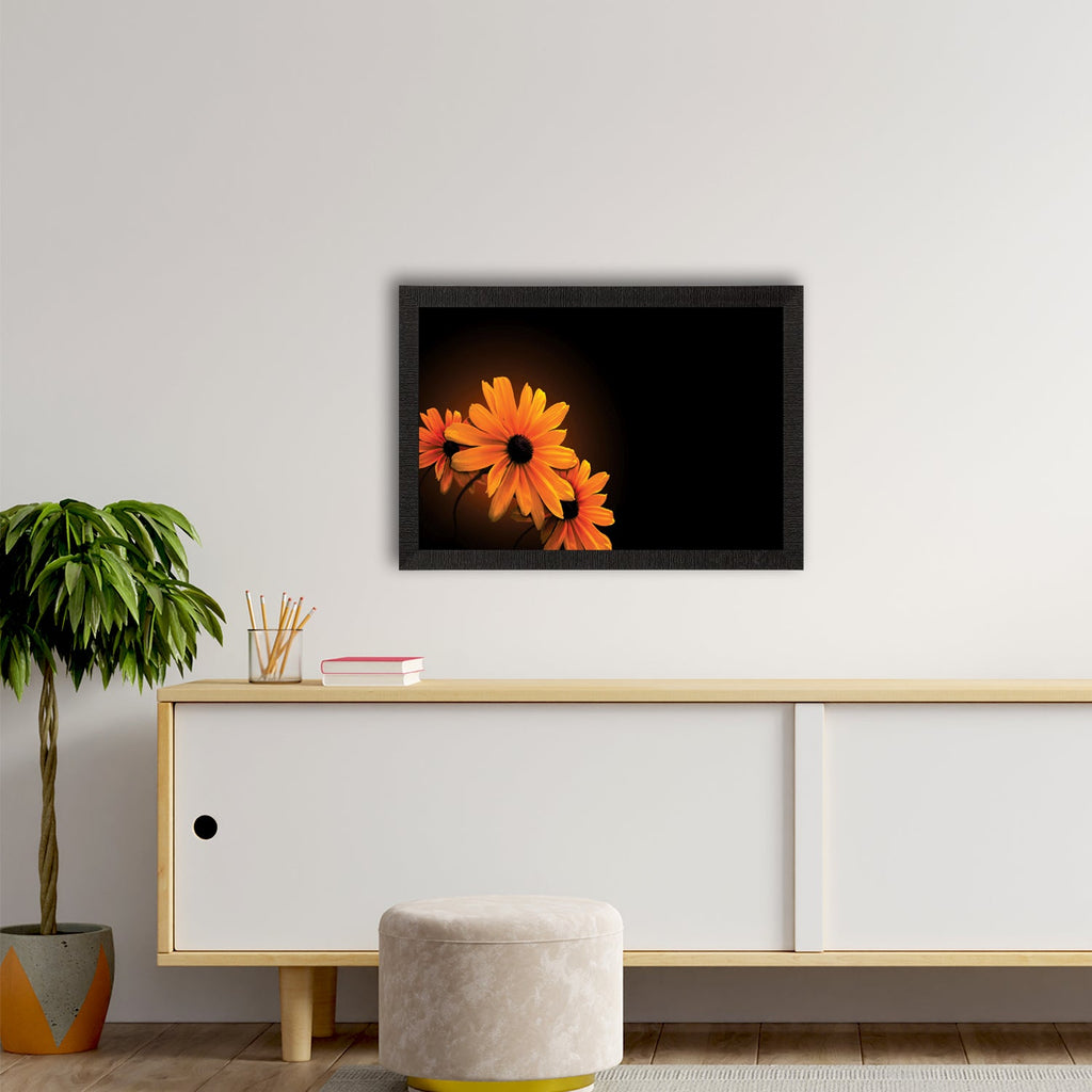 Sunflower In Dark Satin Matt Texture UV Art Painting Kafalo