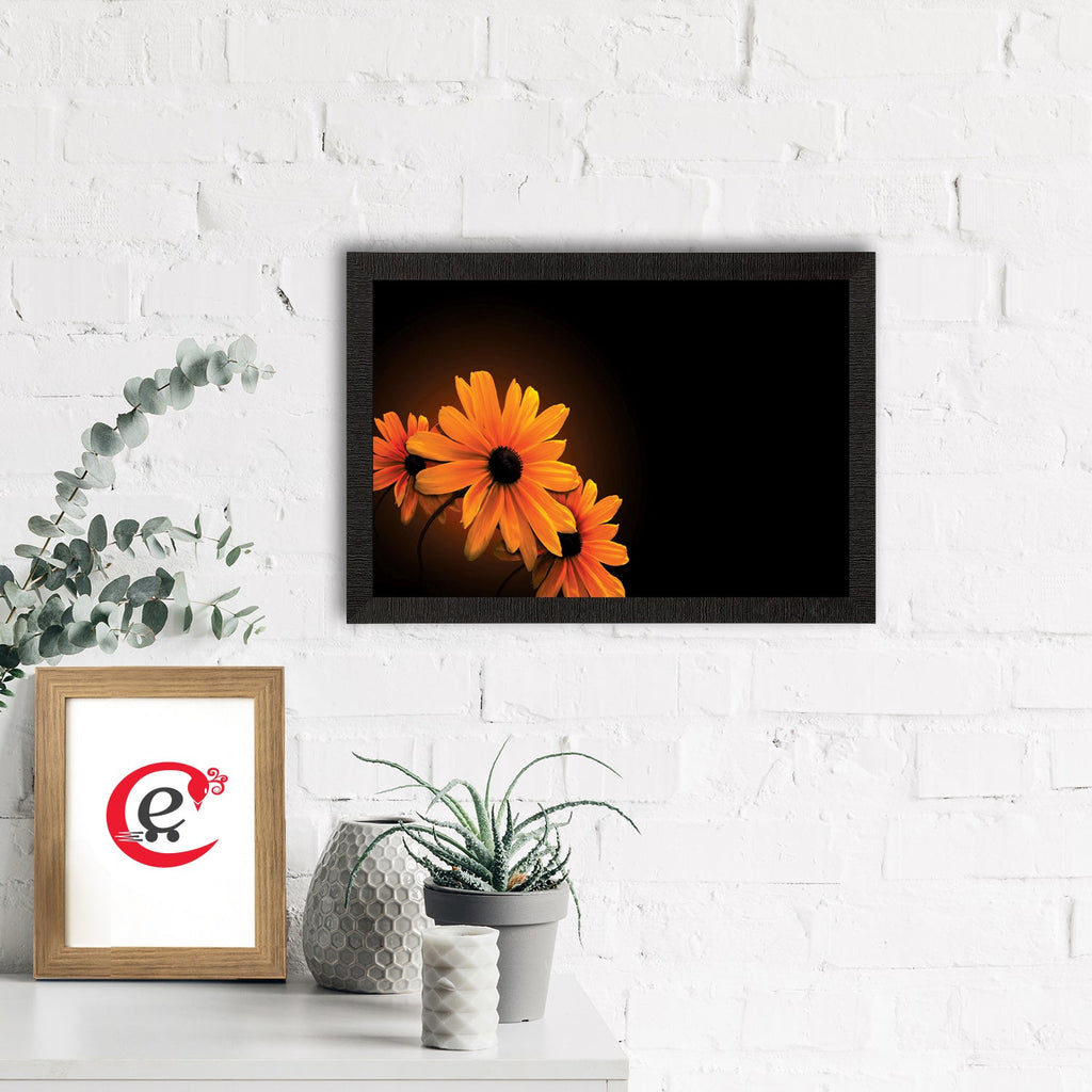 Sunflower In Dark Satin Matt Texture UV Art Painting Kafalo