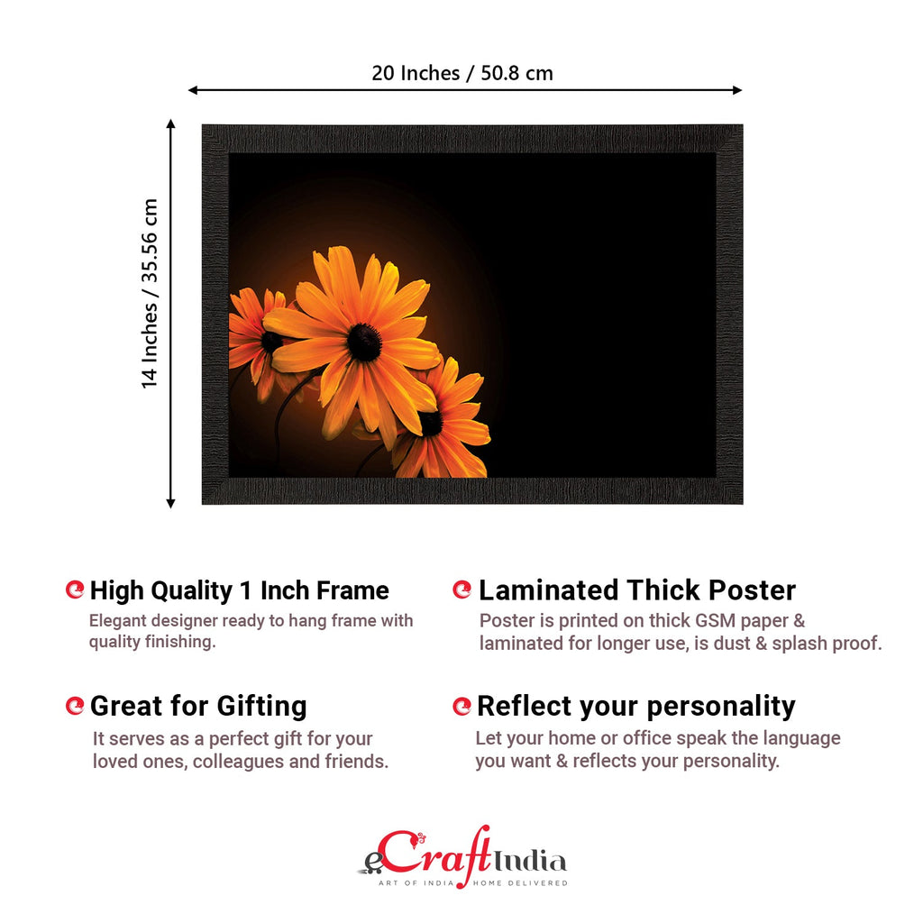 Sunflower In Dark Satin Matt Texture UV Art Painting Kafalo