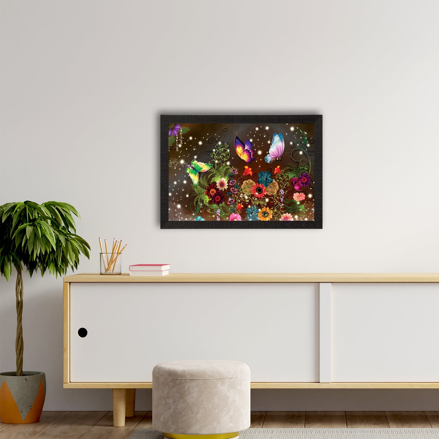 Glowing Floral Satin Matt Texture UV Art Painting Kafalo