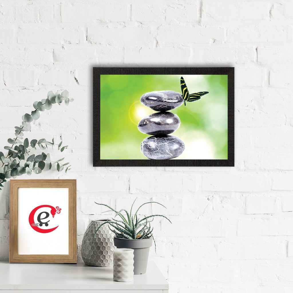 Stone & Butterfly Satin Matt Texture UV Art Painting Kafalo