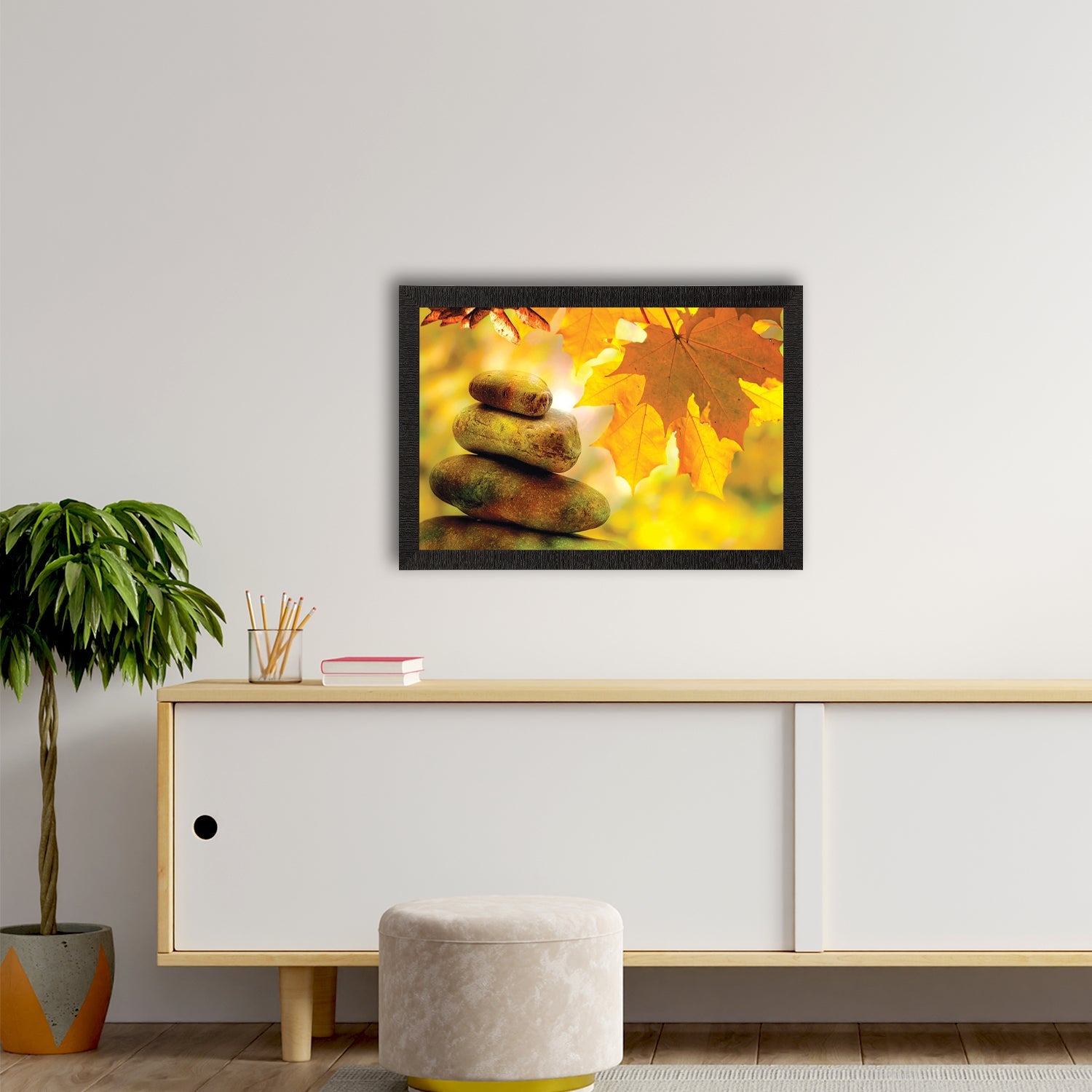 Maple Leaves Satin Matt Texture UV Art Painting Kafalo