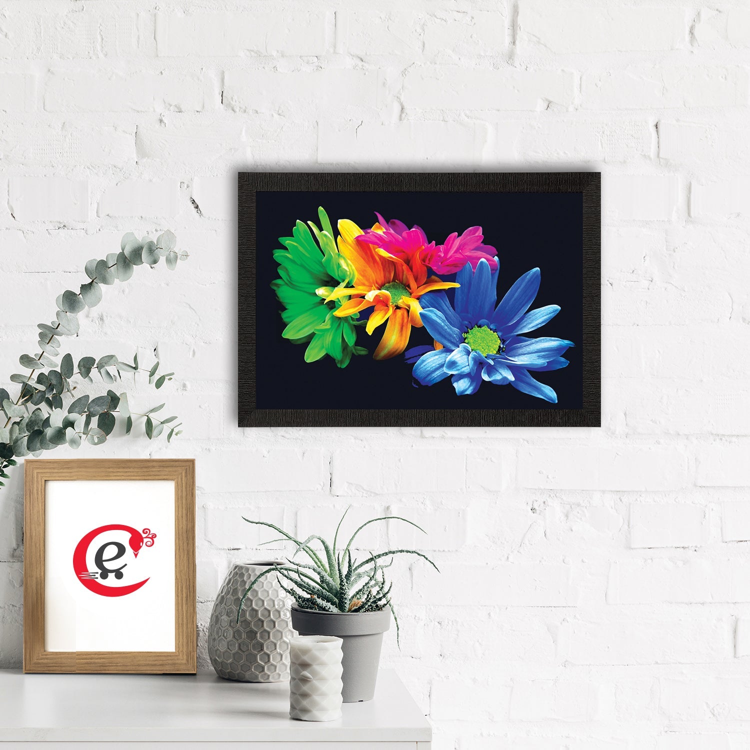 Tri Color Floral Satin Matt Texture UV Art Painting Kafalo