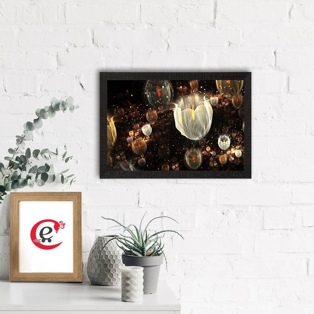 White Glowing Floral Satin Matt Texture UV Art Painting Kafalo