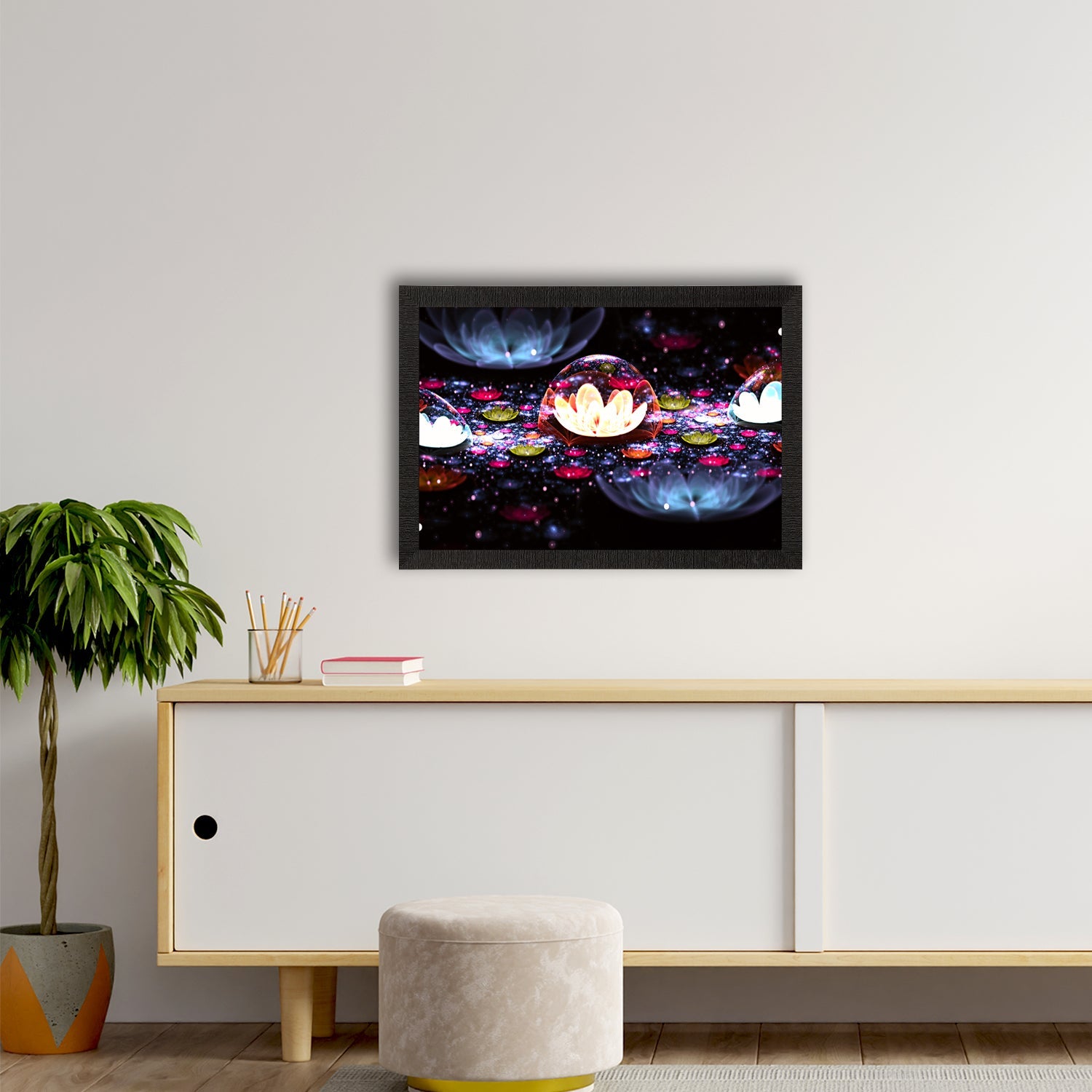 Floral Neon Satin Matt Texture UV Art Painting Kafalo