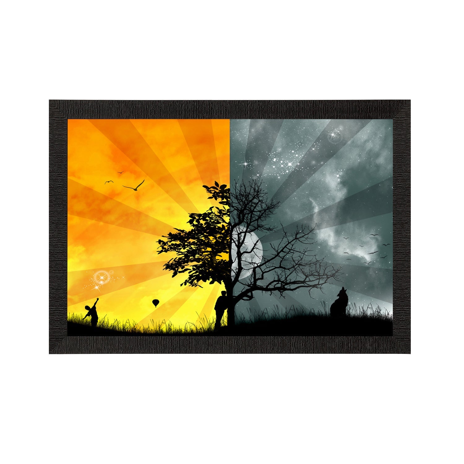 Dual Shades Tree Satin Matt Texture UV Art Painting Kafalo