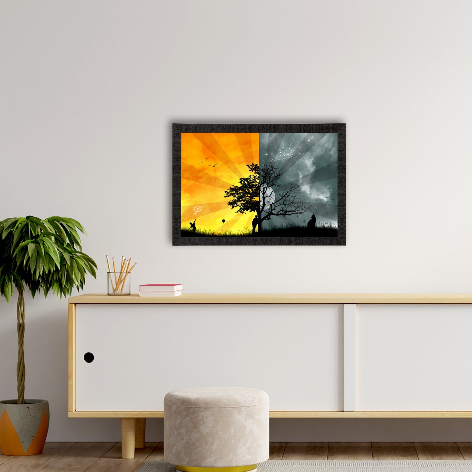 Dual Shades Tree Satin Matt Texture UV Art Painting Kafalo