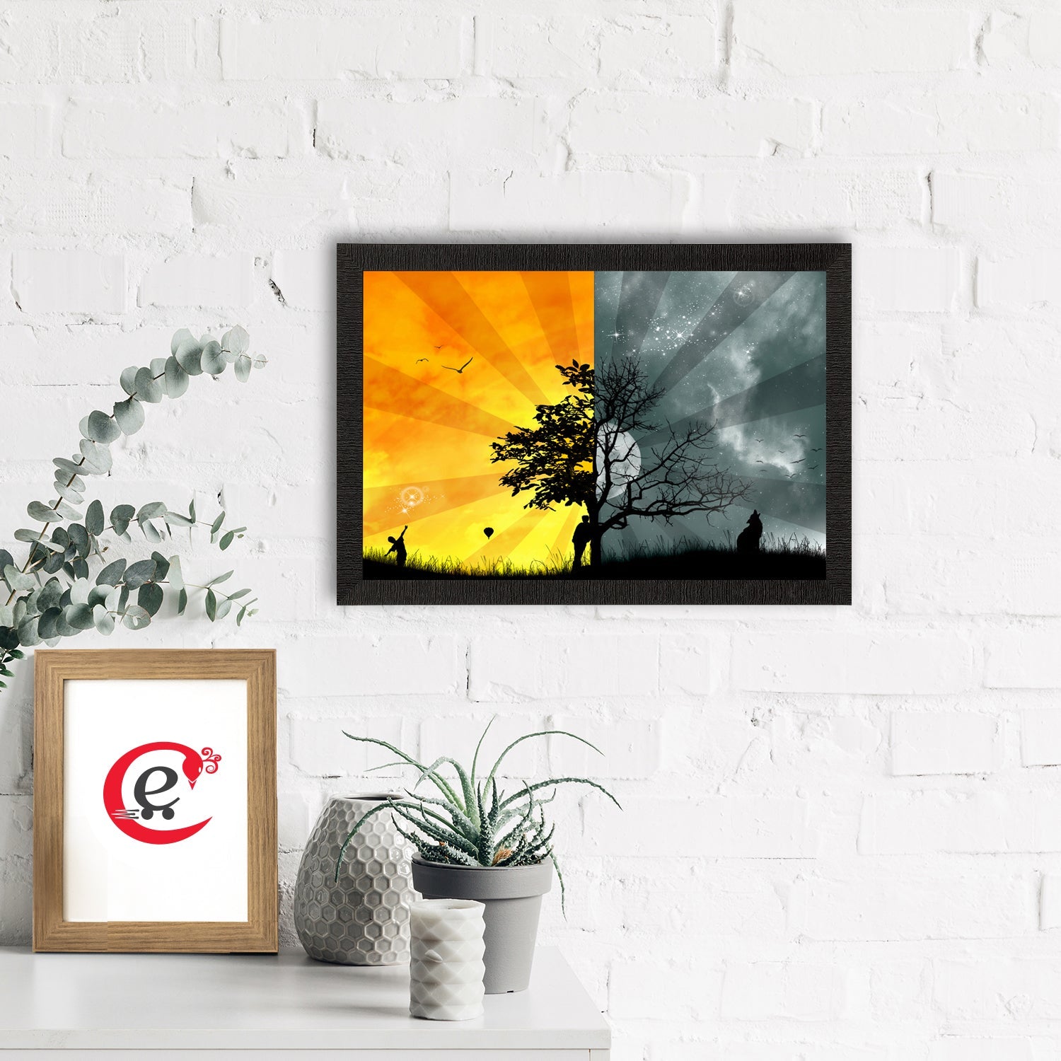 Dual Shades Tree Satin Matt Texture UV Art Painting Kafalo