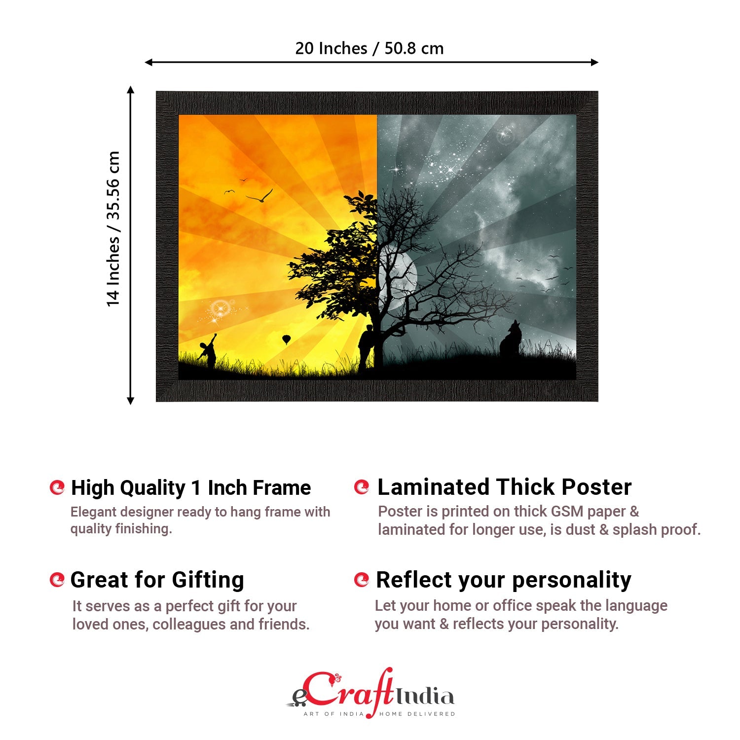 Dual Shades Tree Satin Matt Texture UV Art Painting Kafalo