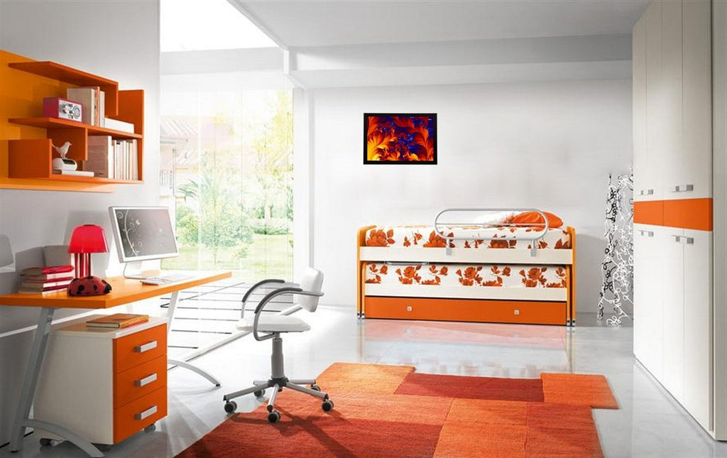 Abstract Orange Satin Matt Texture UV Art Painting Kafalo