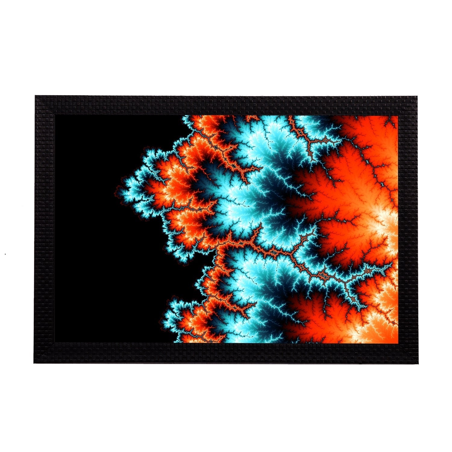 Abstract Blue & Orange Satin Matt Texture UV Art Painting Kafalo