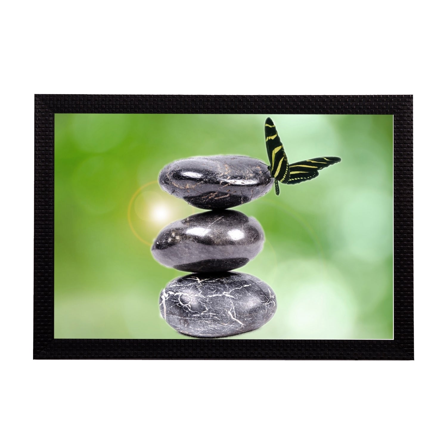 Stone & Butterfly Satin Matt Texture UV Art Painting Kafalo