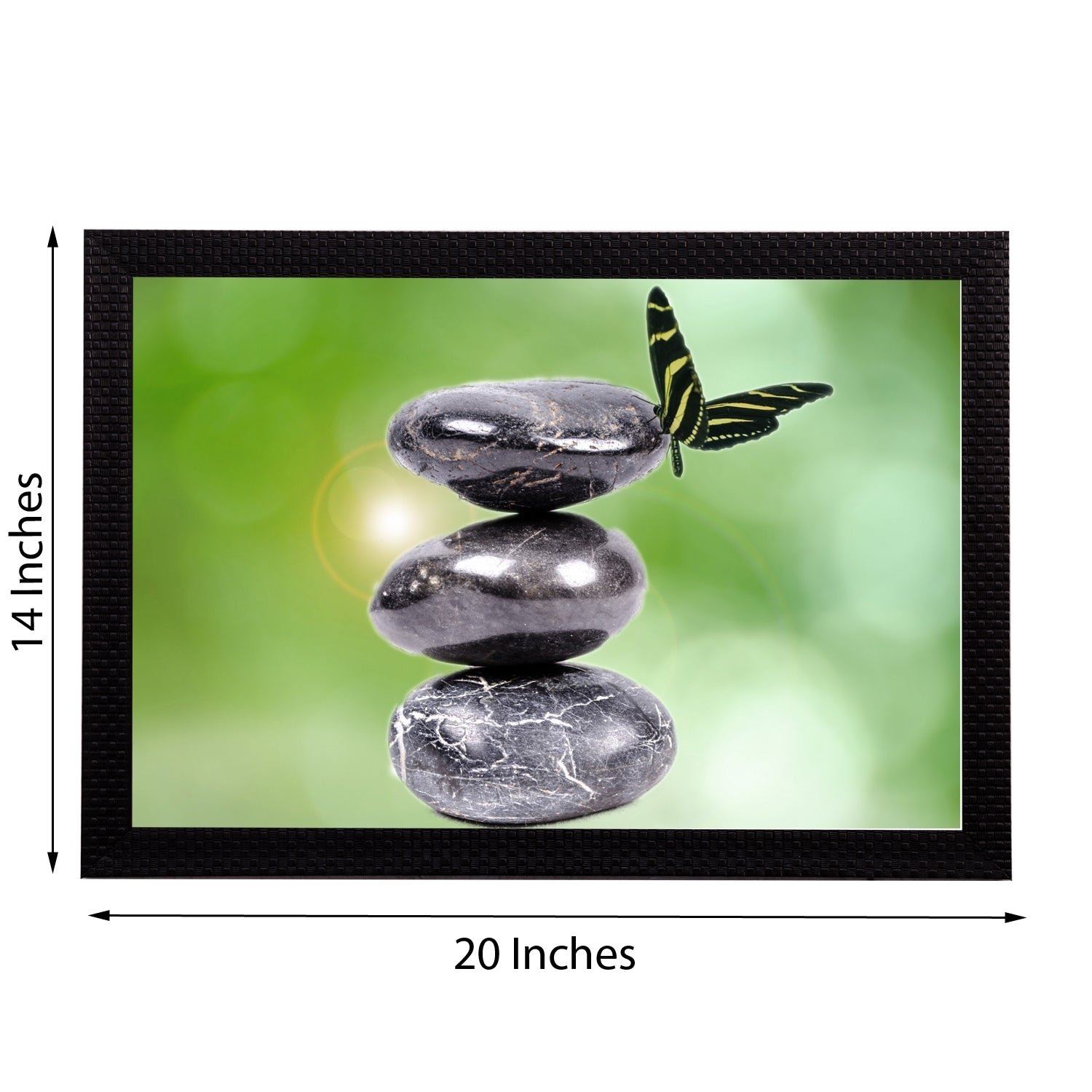 Stone & Butterfly Satin Matt Texture UV Art Painting Kafalo