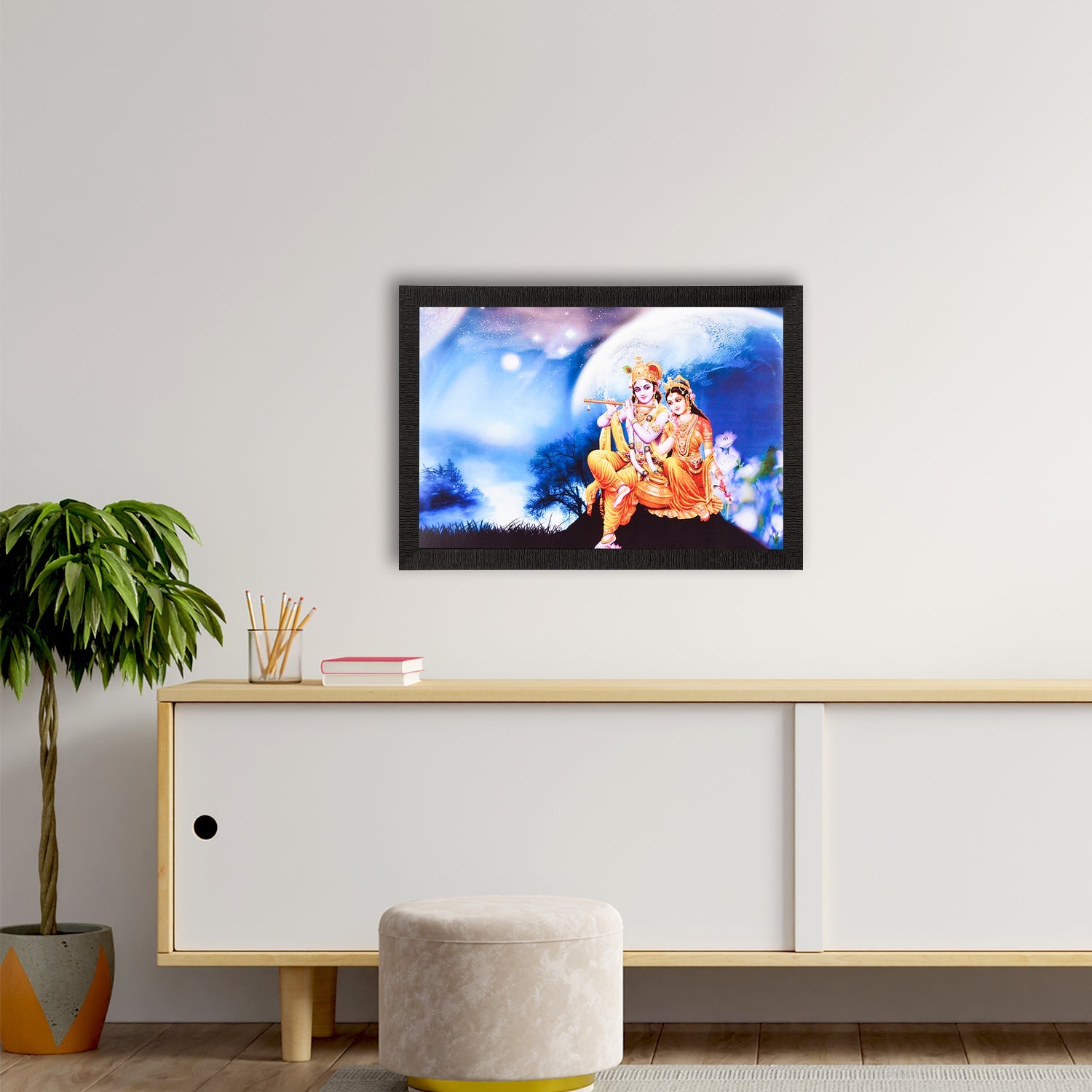 Radha Krishna Painting Digital Printed Religious Wall Art Kafalo