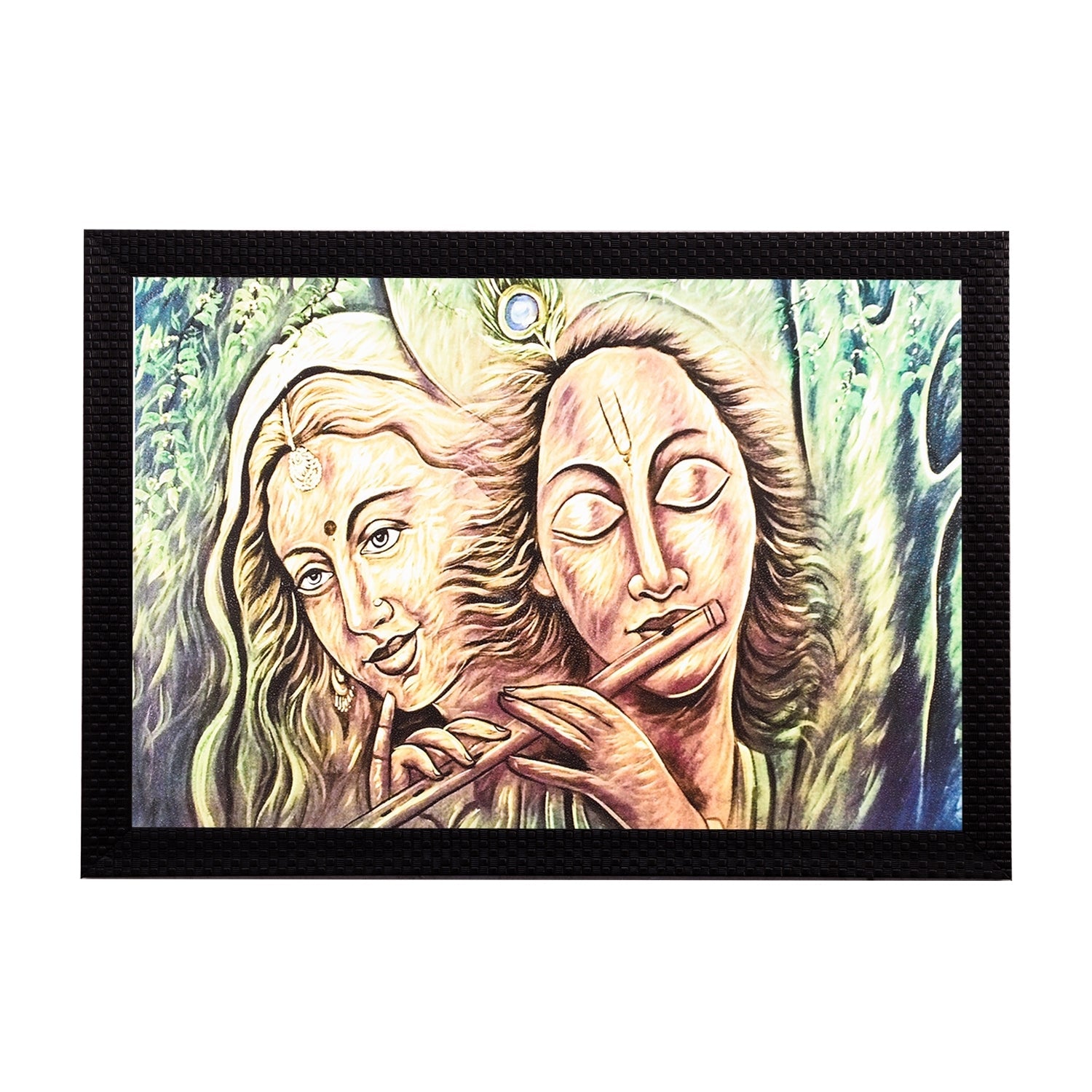 Radha Krishna Satin Matt Texture UV Art Painting Kafalo