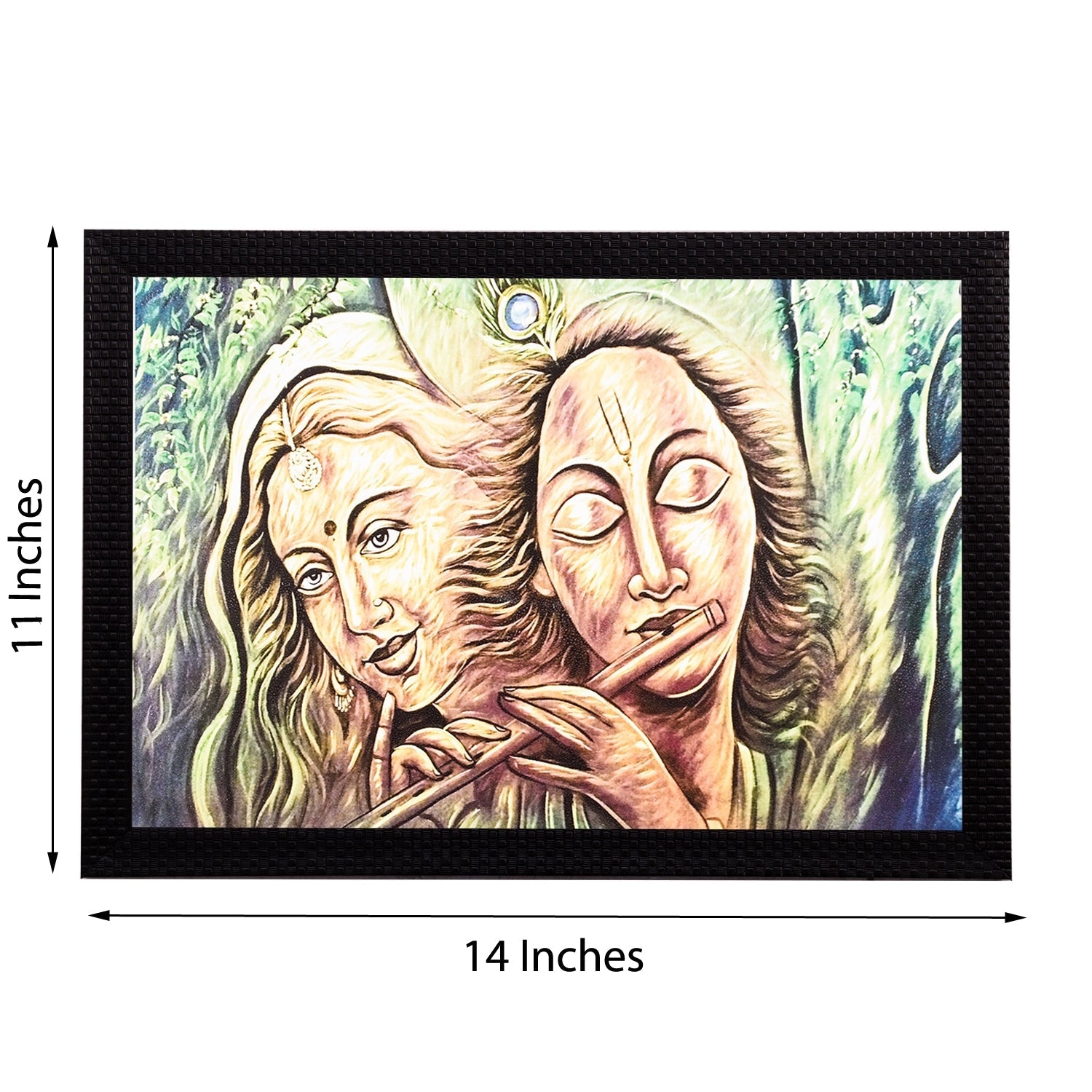Radha Krishna Satin Matt Texture UV Art Painting Kafalo