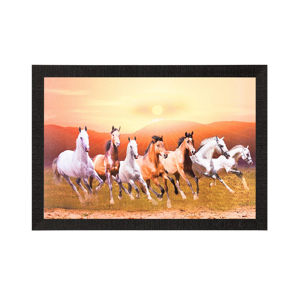 Running Brown Horses Satin Matt Texture UV Art Painting Kafalo