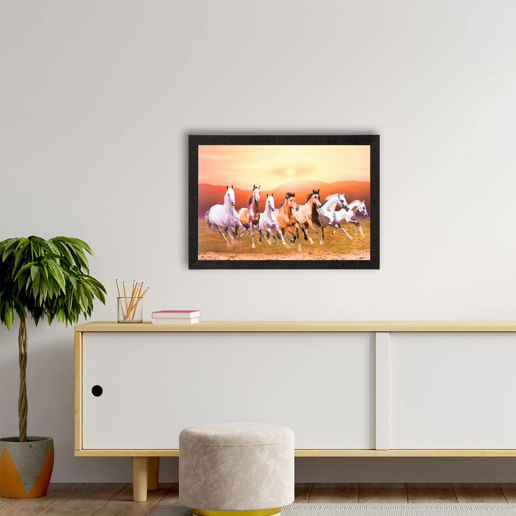 Running Brown Horses Satin Matt Texture UV Art Painting Kafalo