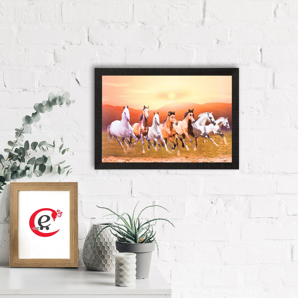 Running Brown Horses Satin Matt Texture UV Art Painting Kafalo
