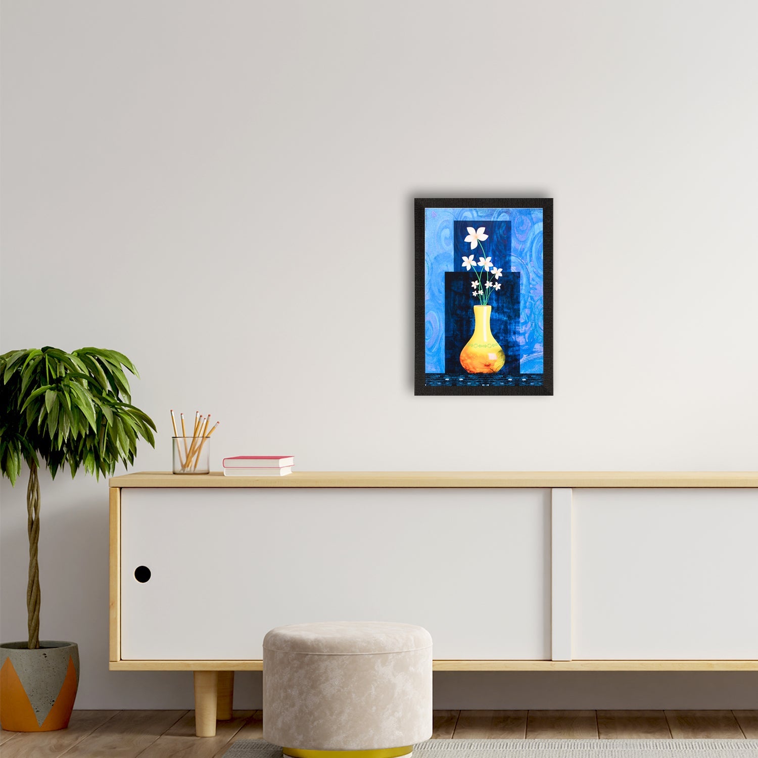 Vase & Flower Satin Matt Texture UV Art Painting Kafalo