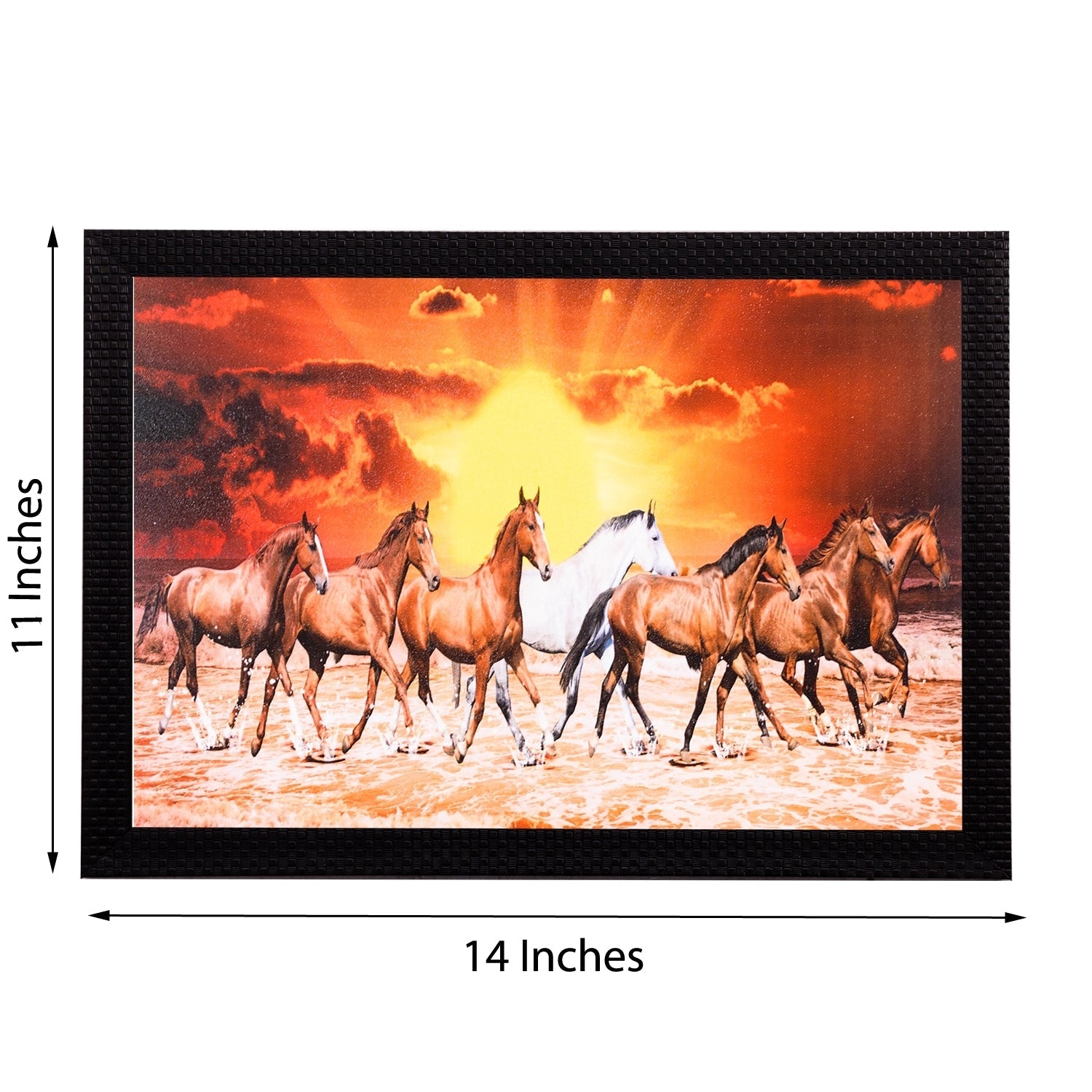 Brown & White Horses Satin Matt Texture UV Art Painting Kafalo