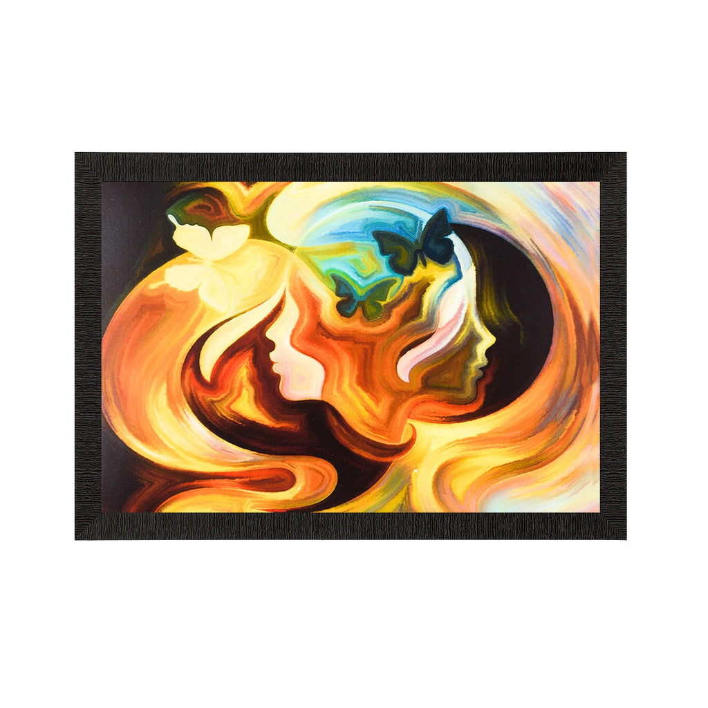 Women Face Abstract Satin Matt Texture UV Art Painting Kafalo