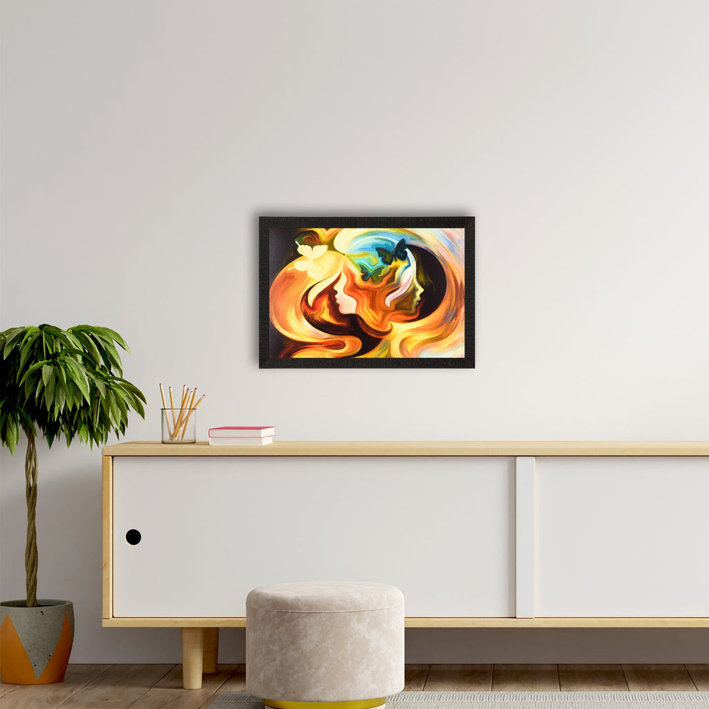Women Face Abstract Satin Matt Texture UV Art Painting Kafalo