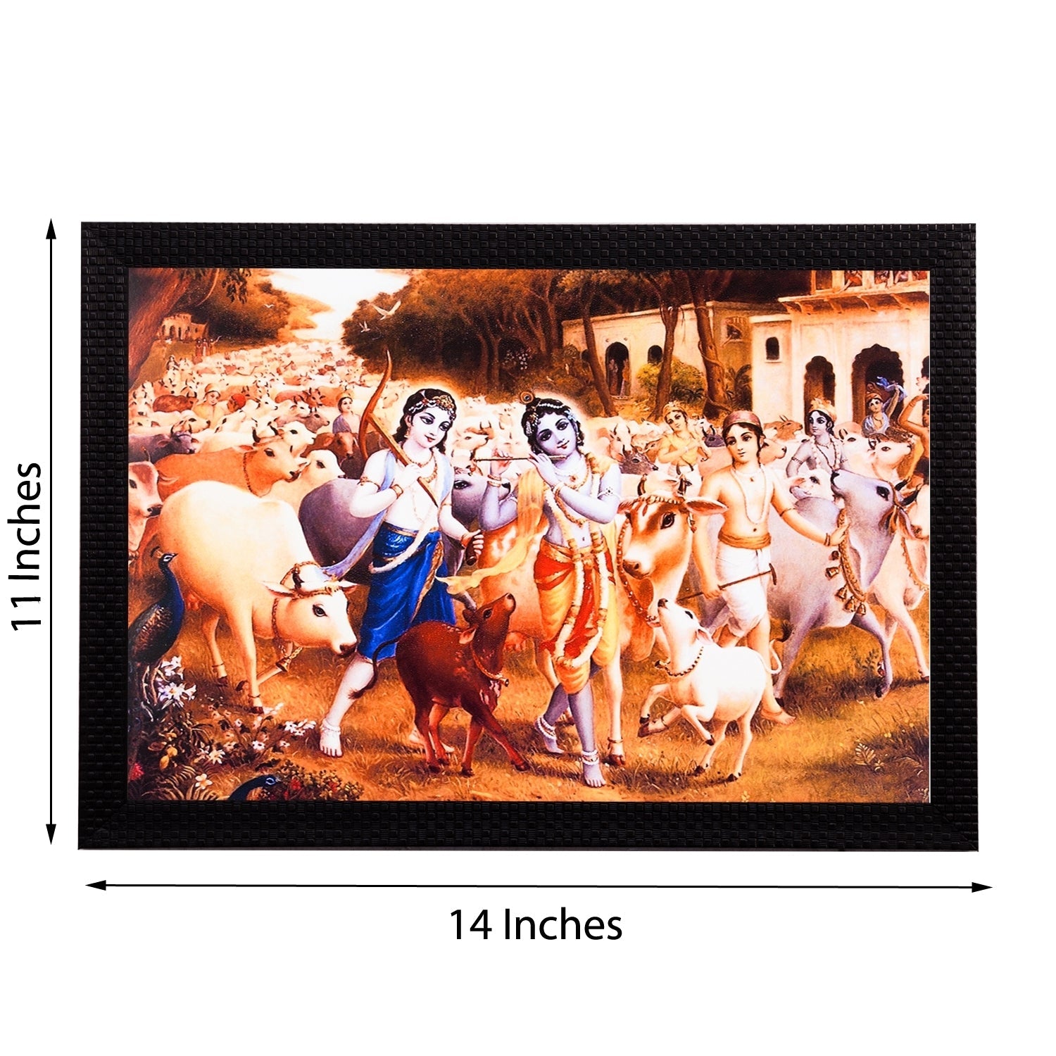 Lord Krishna Satin Matt Texture UV Art Painting Kafalo