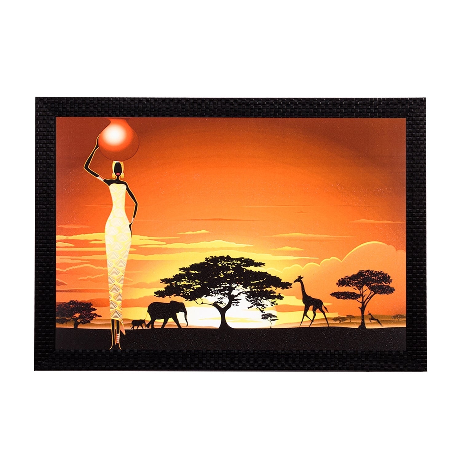 Abstract Tribal Woman Satin Matt Texture UV Art Painting Kafalo