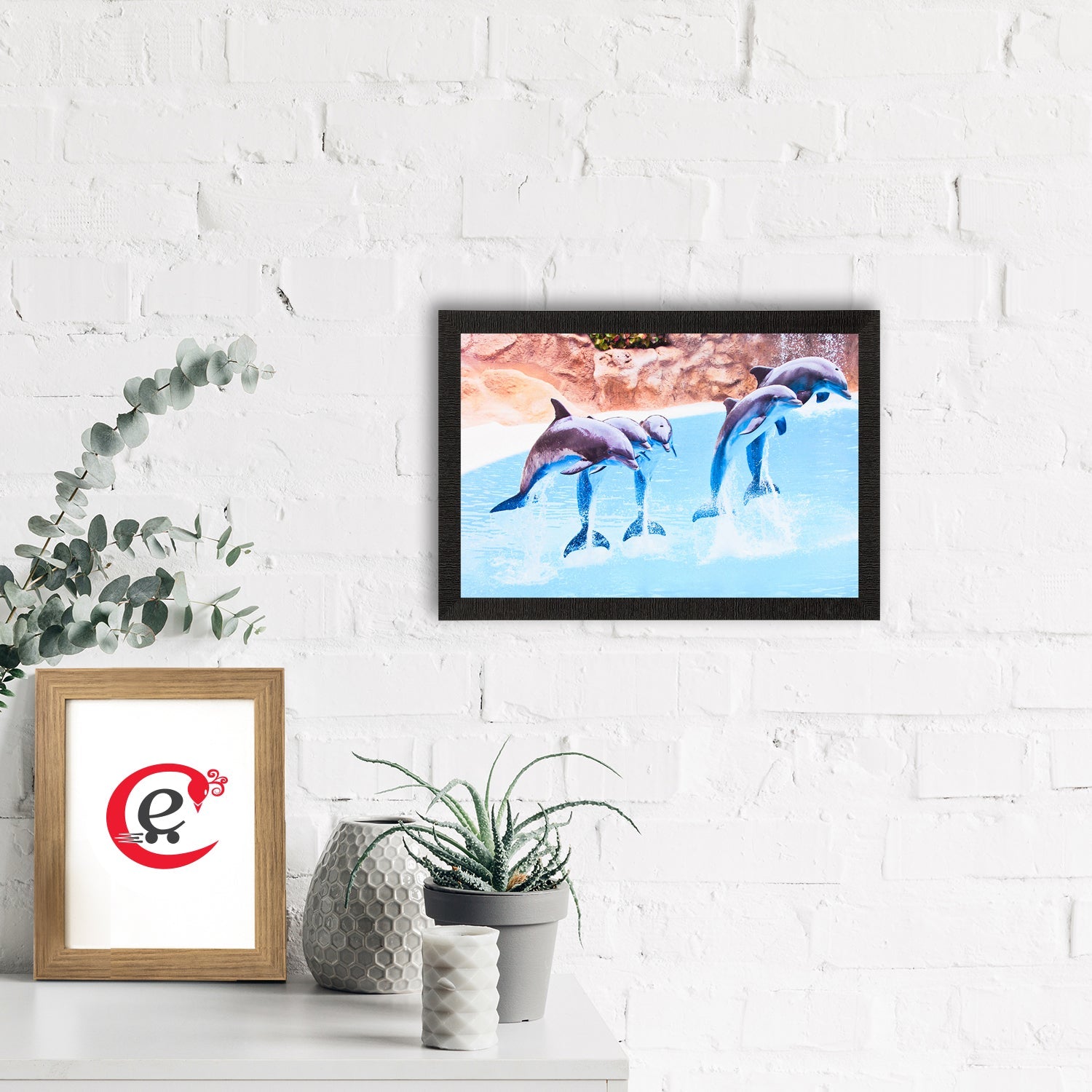 Dolphins Satin Matt Texture UV Art Painting Kafalo