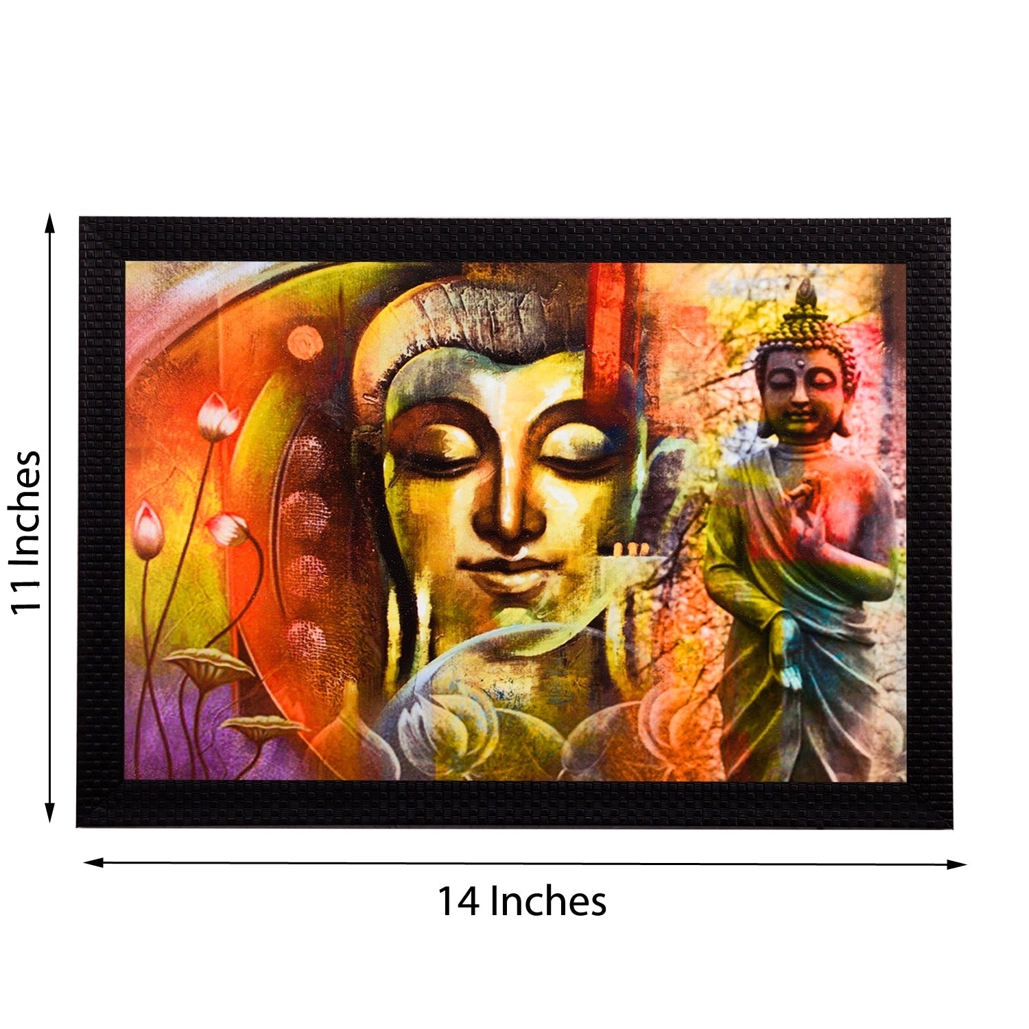 Lord Buddha Multi Colored Satin Matt Texture UV Art Painting Kafalo