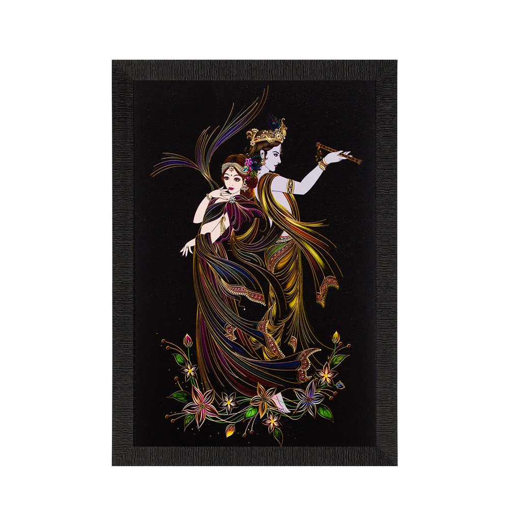 Lord Krishna & Radha Satin Matt Texture UV Art Painting Kafalo