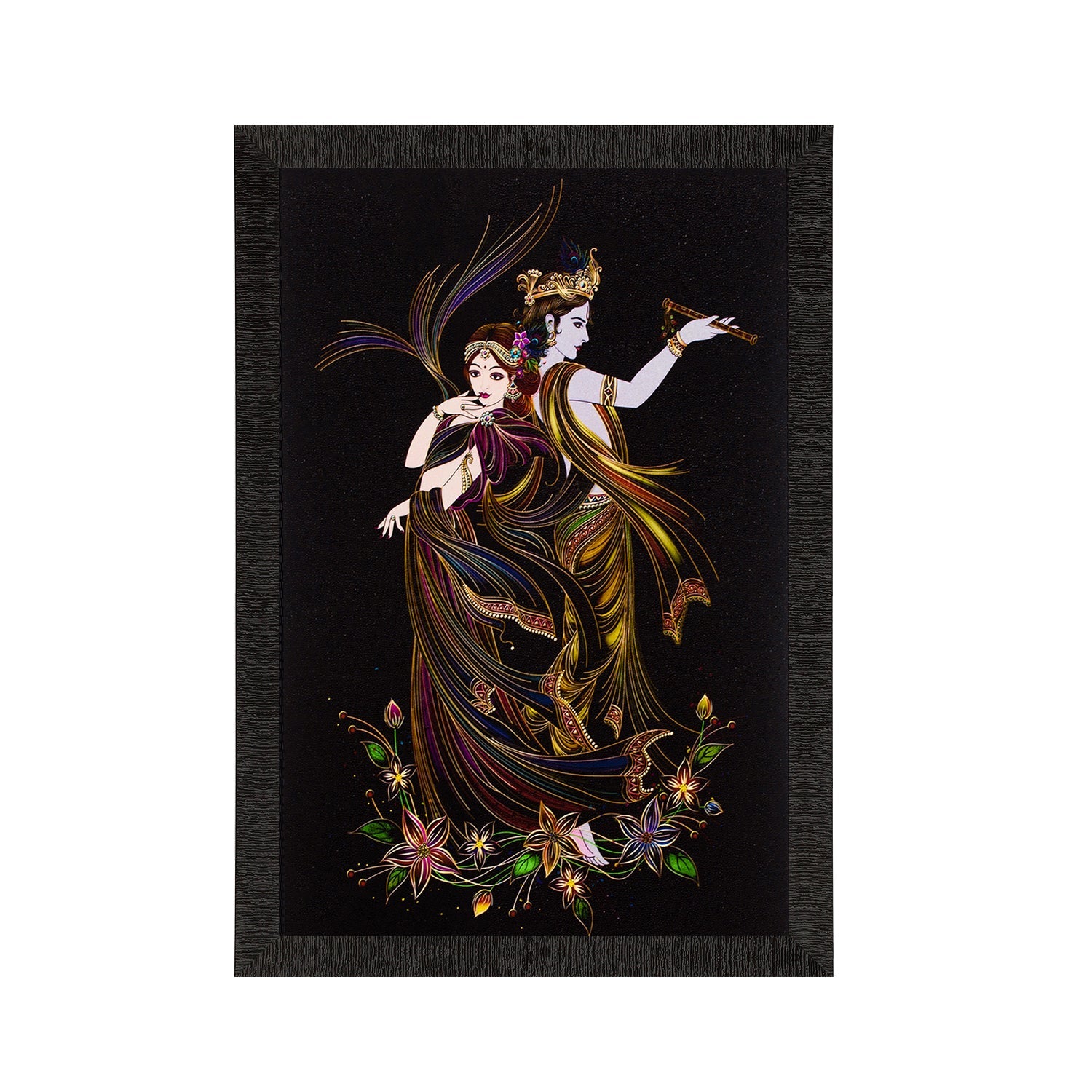 Lord Krishna & Radha Satin Matt Texture UV Art Painting Kafalo