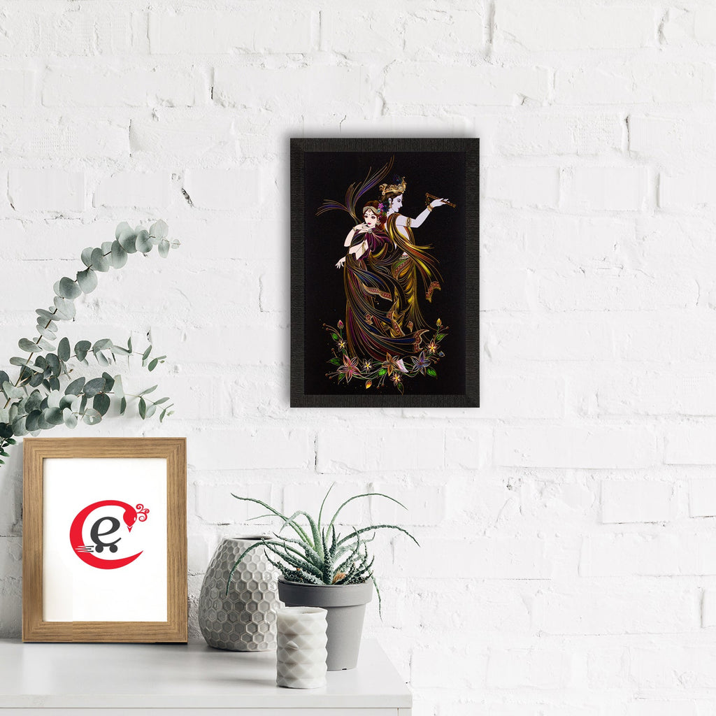 Lord Krishna & Radha Satin Matt Texture UV Art Painting Kafalo