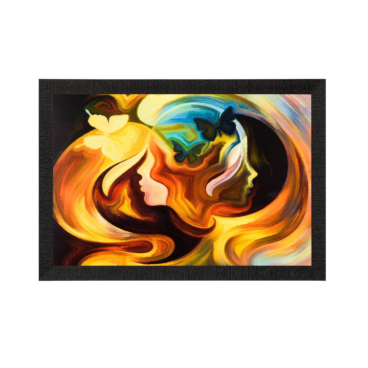 Women Face Abstract Satin Matt Texture UV Art Painting Kafalo