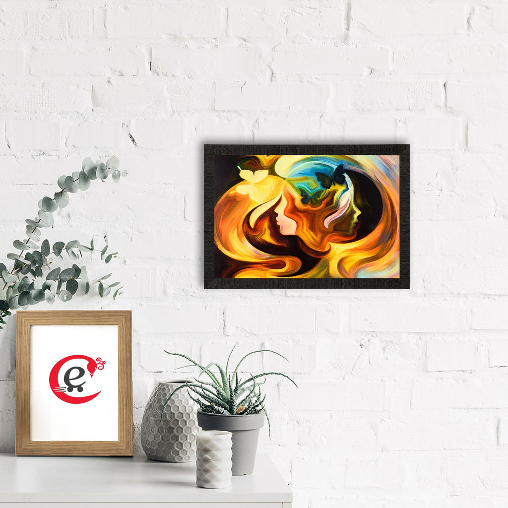 Women Face Abstract Satin Matt Texture UV Art Painting Kafalo