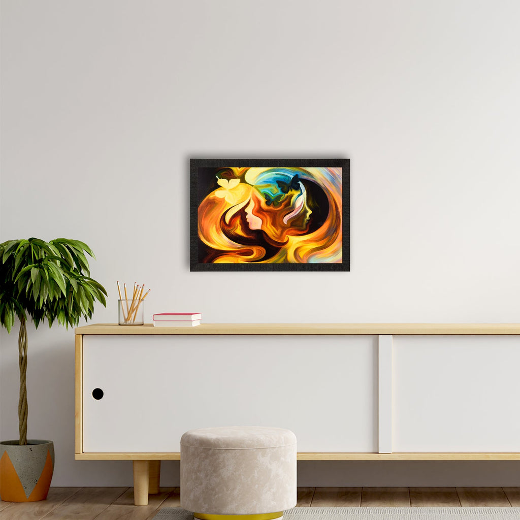 Women Face Abstract Satin Matt Texture UV Art Painting Kafalo