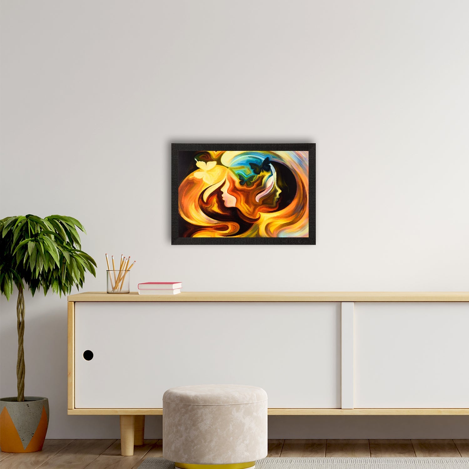 Women Face Abstract Satin Matt Texture UV Art Painting Kafalo