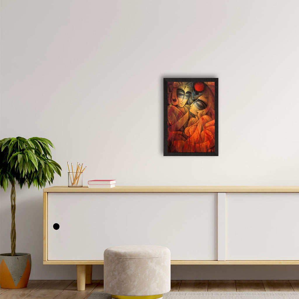 Radha Krishna Abstract Satin Matt Texture UV Art Painting Kafalo