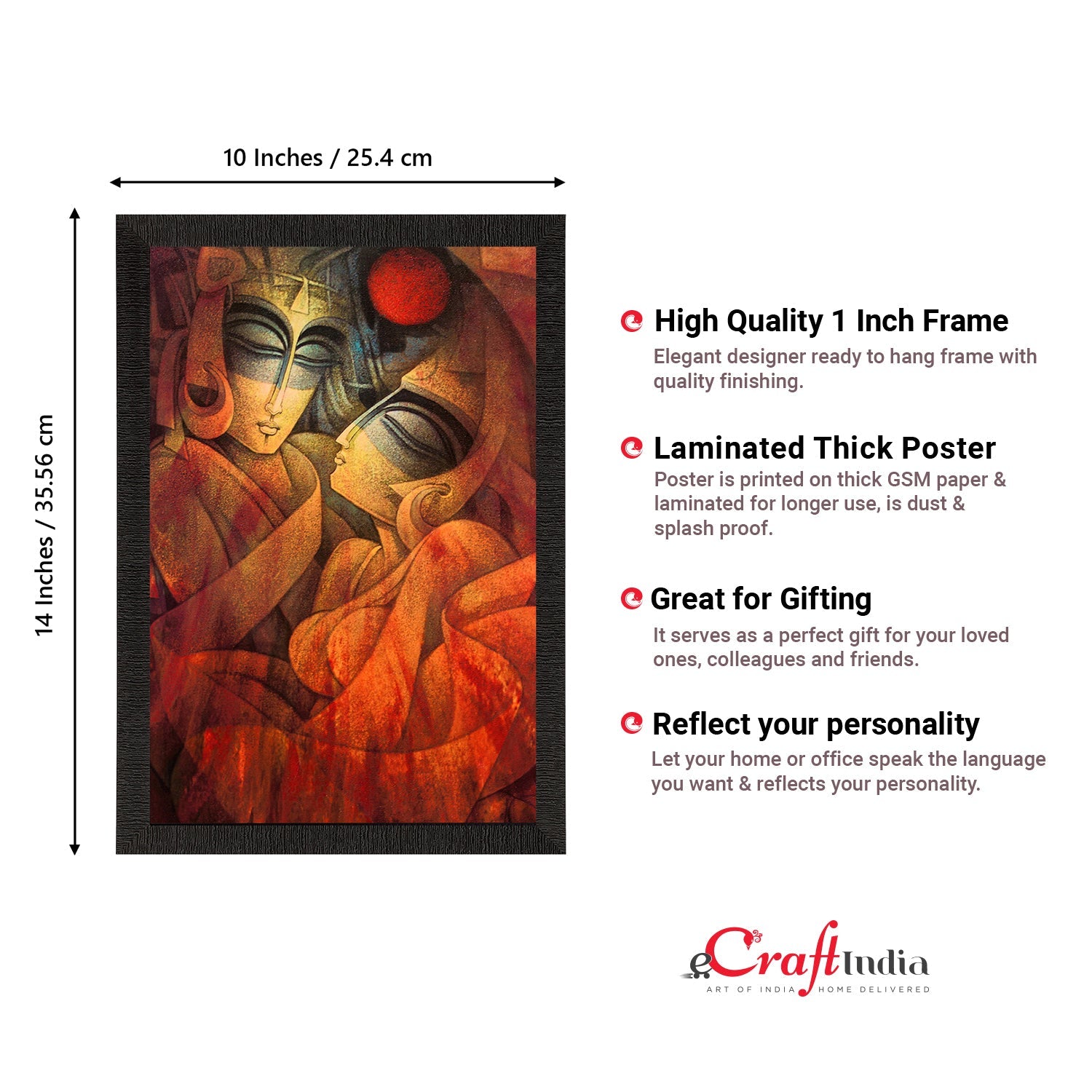 Radha Krishna Abstract Satin Matt Texture UV Art Painting Kafalo