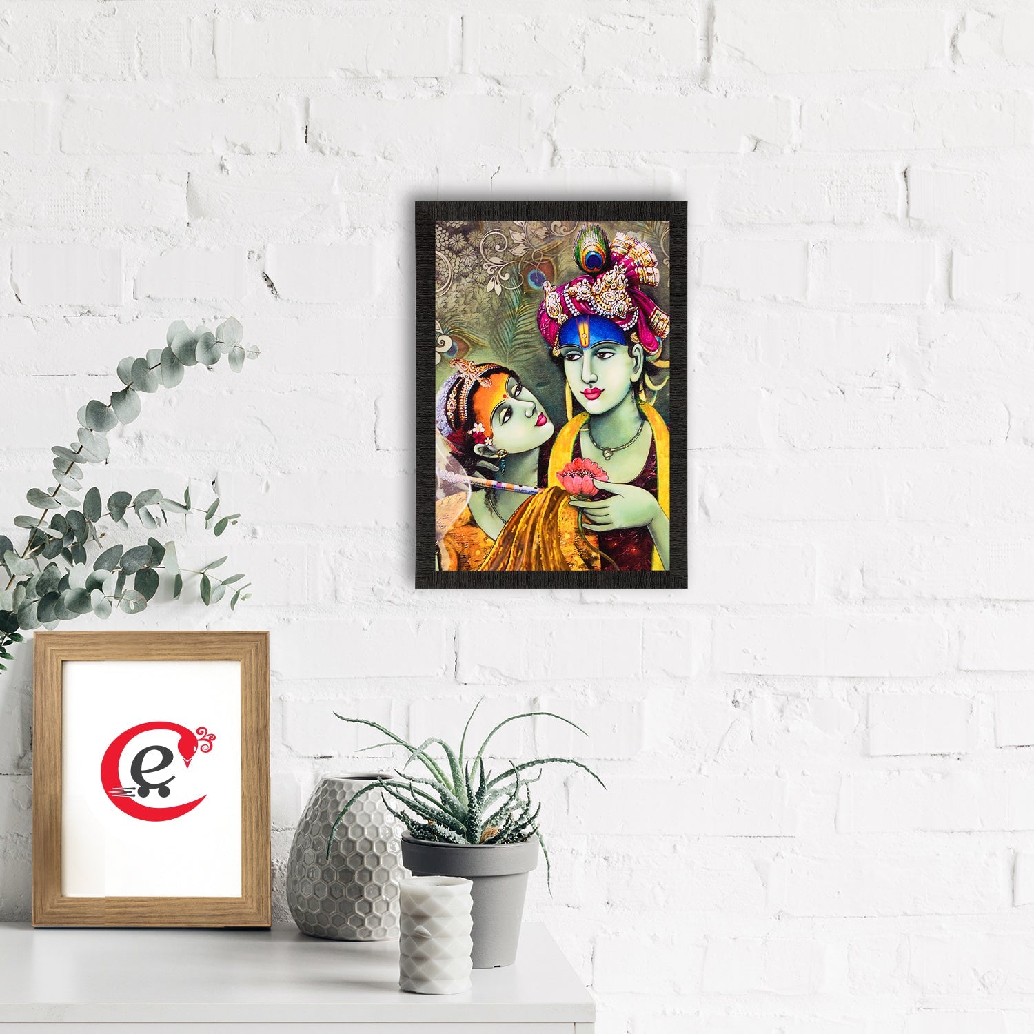 Radha & Krishna Satin Matt Texture UV Art Painting Kafalo