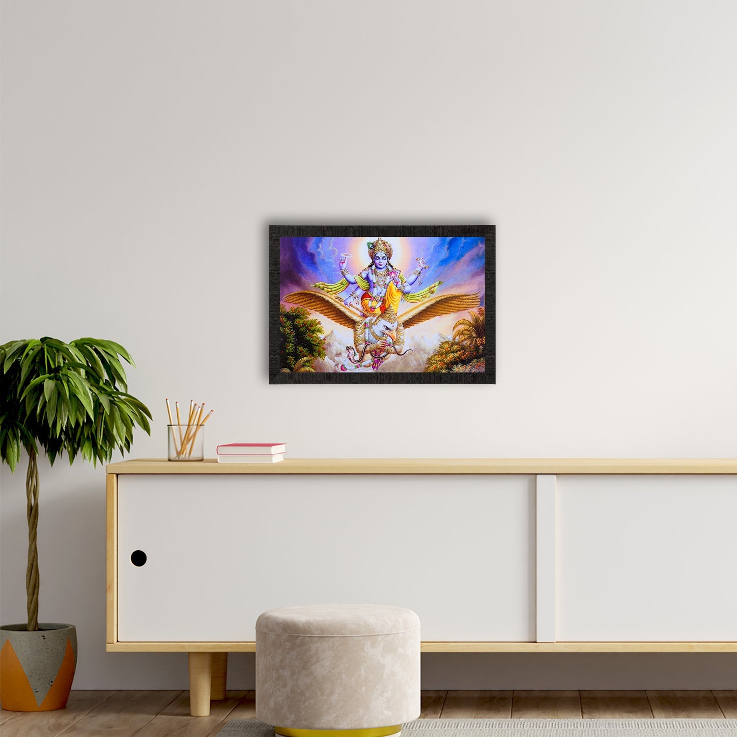 Lord Vishnu Painting Digital Printed Religious Wall Art Kafalo