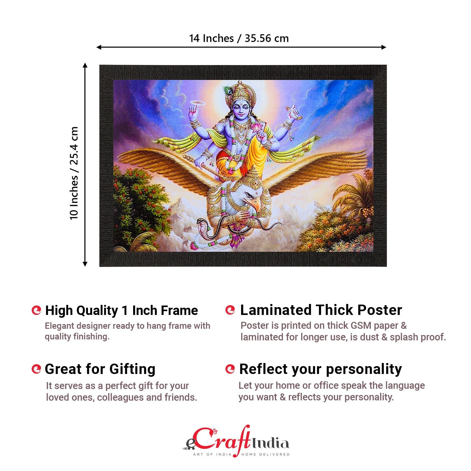 Lord Vishnu Painting Digital Printed Religious Wall Art Kafalo