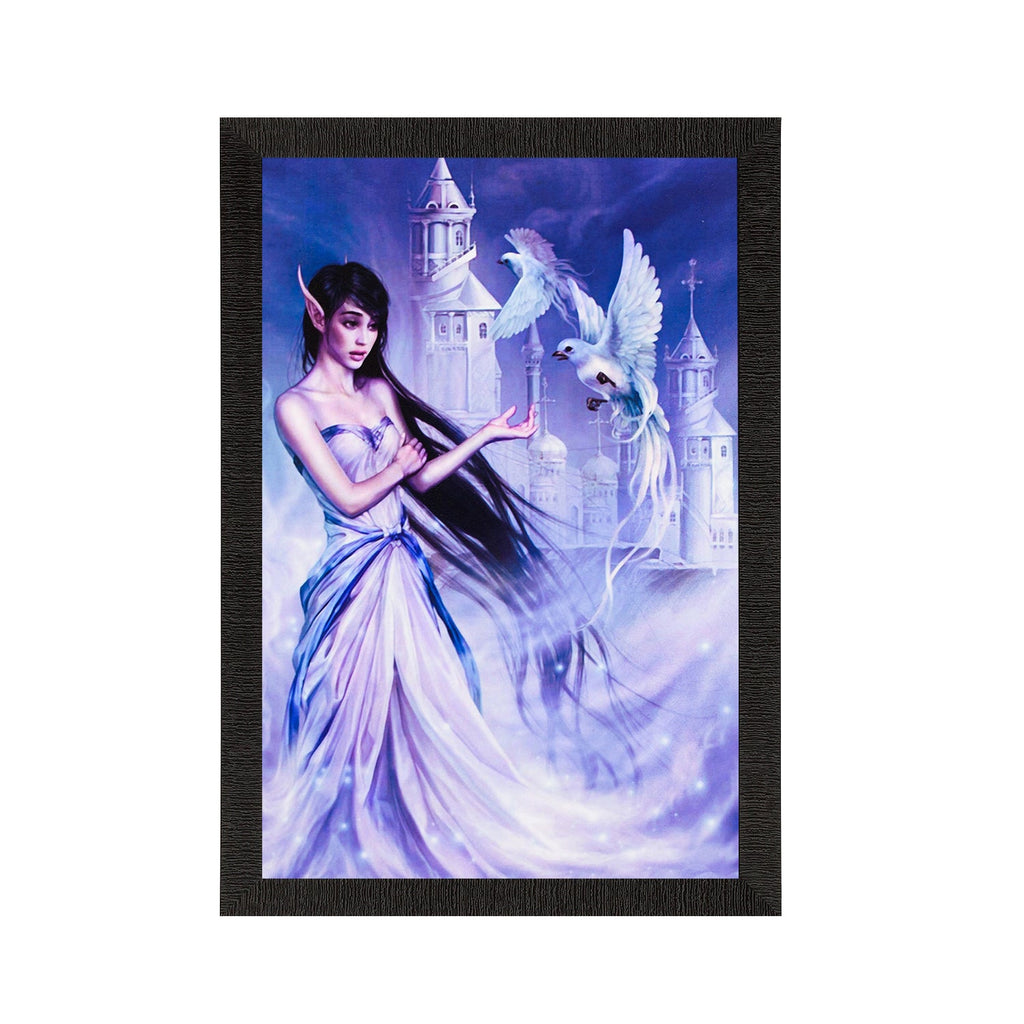 Girl In White Dress Satin Matt Texture UV Art Painting Kafalo